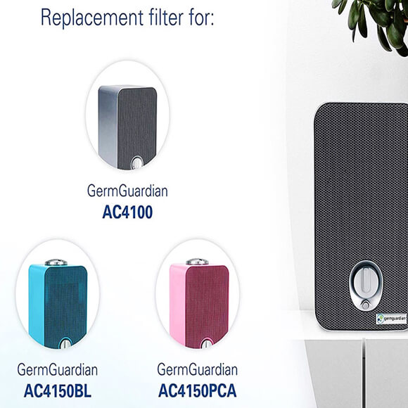 Air Purifier FLT4100 HEPA Replacement Filter E for GermGuardian AC4100, AC4150BL, AC4150PCA